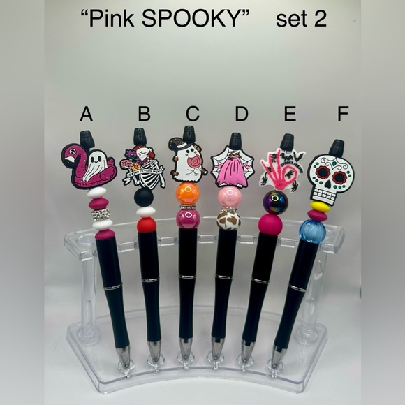 Set of 4 HALLOWEEN & FALL themed Beaded Pens - Picture 3 of 5